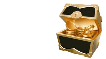 An open treasure chest filled with gold coins, symbolizing the lucrative bonuses available at Hype Casino.