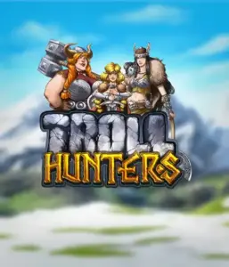 Step into the world of "Troll Hunters," where fierce Viking warriors stand ready to take on their foes. The logo features a pair of Vikings, male and female, equipped with weapons, set against a chilly mountainous backdrop. They emanate bravery and might, symbolizing the spirit of the game's adventurous theme.